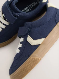 Next Bleu marine - Baskets à lacets élastiques à fermeture tactile Discount