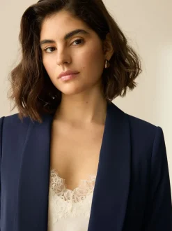 Next - Blazer décontracté à manches froncées Bleu marine Hot