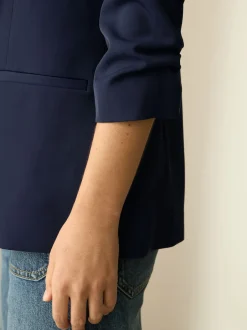 Next - Blazer décontracté à manches froncées Bleu marine Hot