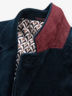 Next Bleu marine - Blazer en velours côtelé