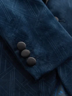 Next Bleu marine - Blazer en velours texturé (3-16ans) Hot