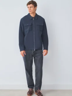 Next Bleu marine - Borg Veste-chemise doublée en polaire Best