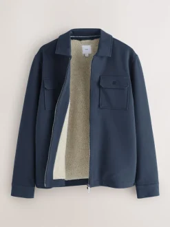 Next Bleu marine - Borg Veste-chemise doublée en polaire Best