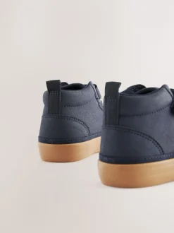 Next Bleu marine - Bottes chevrons à lacets élastiques et fermeture tactile Hot