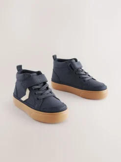 Next Bleu marine - Bottes chevrons à lacets élastiques et fermeture tactile Online