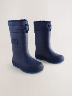 Next Bleu marine - Bottes en caoutchouc fourrées New