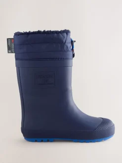 Next Bleu marine - Bottes en caoutchouc fourrées New