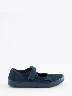 Next Bleu marine - Butterfly Embroidered School Plimsoll Chaussures