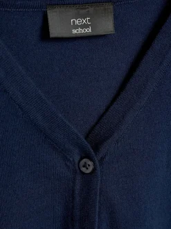 Next - Cardigan à col en V Cotton Rich School (3-16ans) Bleu marine