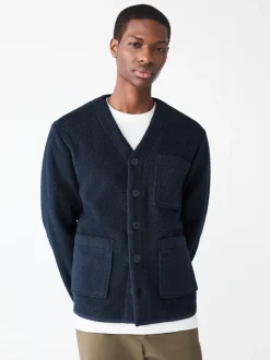 Next Bleu marine - Cardigan en polaire aspect laine Sale