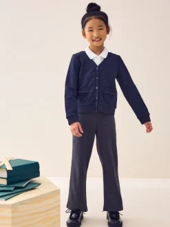 Next Bleu marine - Cardigan scolaire en jersey à poches volantées en coton riche (3-16ans) Discount