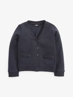 Next Bleu marine - Cardigan scolaire en jersey à poches volantées en coton riche (3-16ans) Discount