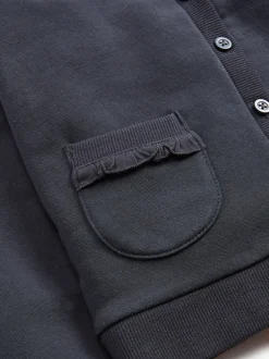 Next Bleu marine - Cardigan scolaire en jersey à poches volantées en coton riche (3-16ans) Discount