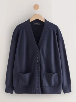 Next - Cardigan ultra-doux à col en V avec poches Bleu marine Sale