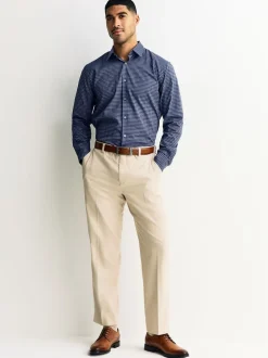 Next Bleu marine à carreaux vichy - Chemise élégante douce au toucher à manches longues Online