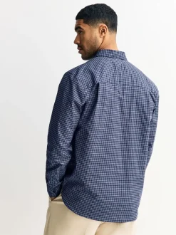 Next Bleu marine à carreaux vichy - Chemise élégante douce au toucher à manches longues Online