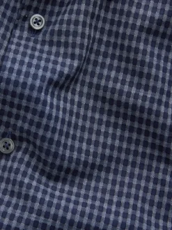 Next Bleu marine à carreaux vichy - Chemise élégante douce au toucher à manches longues Online