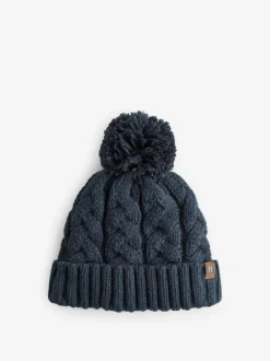 Next - Chapeau pompon en tricot torsadé (1-16ans) Bleu marine Online