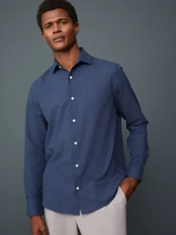 Next Bleu marine - Chemise élégante douce au toucher à manches longues Clearance