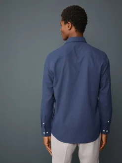 Next Bleu marine - Chemise élégante douce au toucher à manches longues Clearance