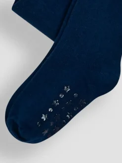 Jojo Maman Bébé - Collant uni en coton riche Bleu marine Best