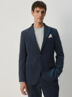 Next Bleu marine - Coupe ajustée Corduroy Costume Veste Best