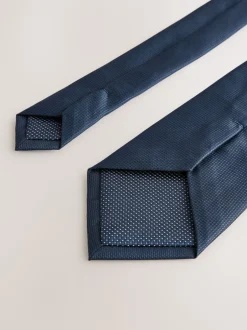 Next Bleu marine - Coupe standard - Cravate texturée Online