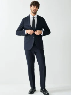 Next Bleu marine - - Veste de costume texturée Coupe sur mesure New