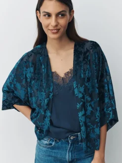 Next Bleu marine - Couverture Devore à manches courtes Sale