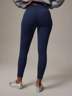 Next - Côtelé sans couture Taille haute Leggings Bleu marine Hot
