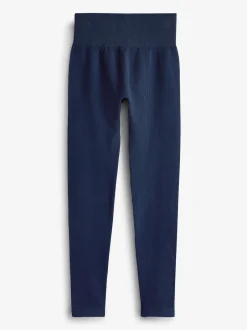 Next - Côtelé sans couture Taille haute Leggings Bleu marine Hot