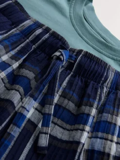 Next Bleu marine - Ensemble pyjama à carreaux à manches courtes Best