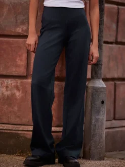 Next Bleu marine à fines rayures - Pantalon ample en jersey point de Rome lissant Clearance