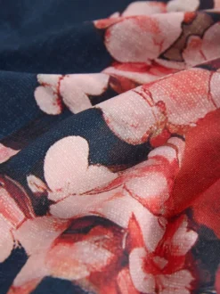 Next - Maillot de bain bandeau gainant Bleu marine à fleurs Sale