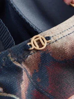 Next - Maillot de bain bandeau gainant Bleu marine à fleurs Sale