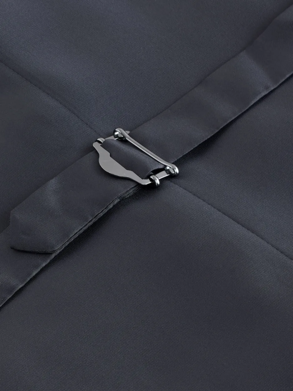 Next Bleu marine - Gilet de costume rayé en laine mélangée Online