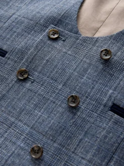 Next Bleu marine - Gilet de costume à carreaux Best