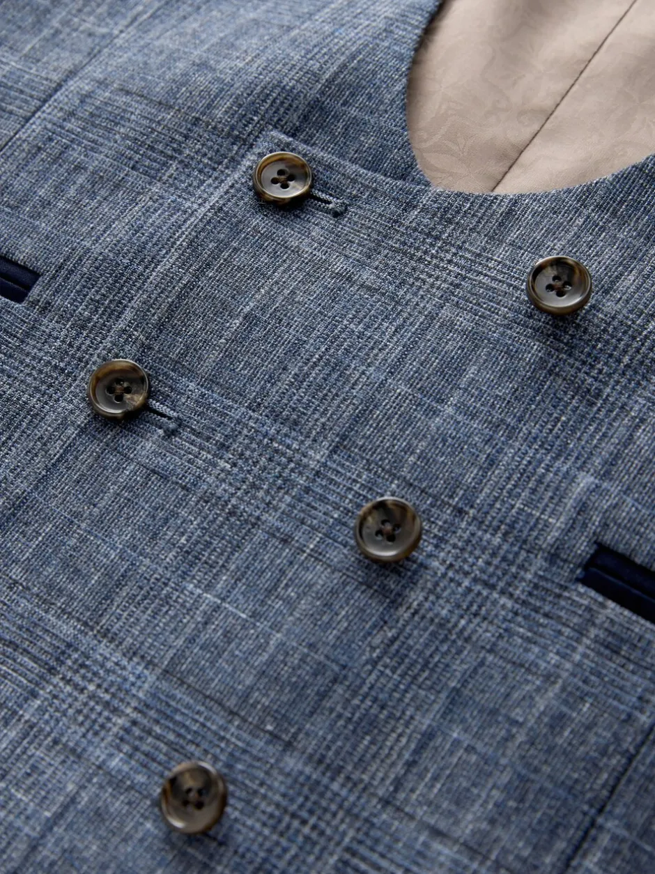 Next Bleu marine - Gilet de costume à carreaux Best