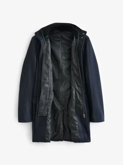 Next Bleu marine - Gilet en laine à chevrons Manteau matelassé Online