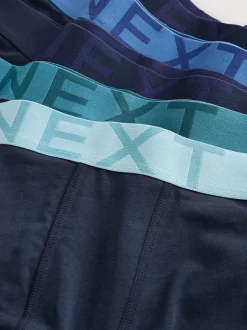 Next Bleu marine - Lot de 5 - Boxer en coton riche Discount