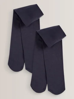 Next Bleu marine - Lot de 2 collants School 80 deniers