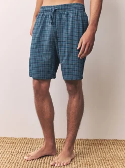 Next Bleu marine - Lot de 2 shorts de pyjama à carreaux en jersey Online