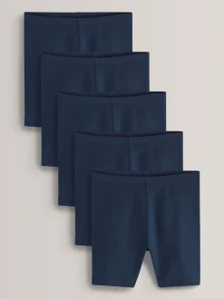 Next Bleu marine - Lot de 5 shorts de vélo extensibles en coton riche (3-16ans) Clearance