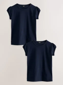 Next - Lot de 2 t-shirts à manches bouffantes (3-16ans) Bleu marine Best