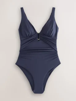 Next Bleu marine - Maillot de bain Urim Tummy Control à décolleté plongeant Discount