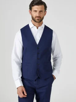 Skopes - Modèle droit - Harcourt Single Breasted Coupe sur mesure Suit Gilet Bleu marine Best
