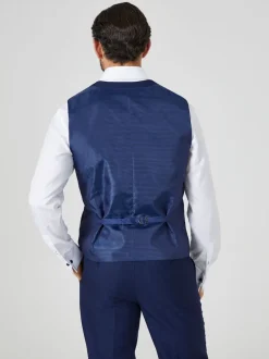 Skopes - Modèle droit - Harcourt Single Breasted Coupe sur mesure Suit Gilet Bleu marine Best