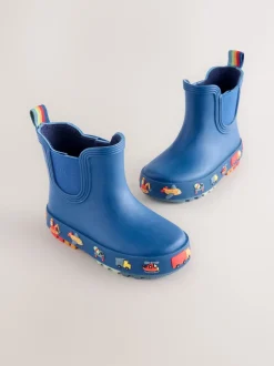 Next Bleu marine à motif camions - Bottines en caoutchouc Best