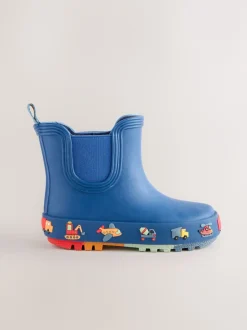 Next Bleu marine à motif camions - Bottines en caoutchouc Best
