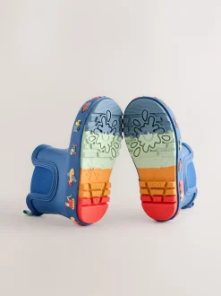 Next Bleu marine à motif camions - Bottines en caoutchouc Best